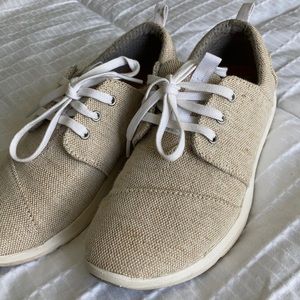 Toms Del Ray Shoe in Natural Metallic Linen Size 6